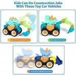 Tacobear 4 Stück Dinosaurier Bagger Spielzeug Baustellenfahrzeuge Kinder DIY Montage Spielzeug Sandkasten Spielzeug Baufahrzeuge für Jungen Mädchen ab 3 4 5 Jahre