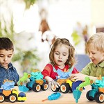 Tacobear 4 Stück Dinosaurier Bagger Spielzeug Baustellenfahrzeuge Kinder DIY Montage Spielzeug Sandkasten Spielzeug Baufahrzeuge für Jungen Mädchen ab 3 4 5 Jahre