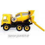 Wader 32124 Middle Truck Betonmischer mit drehbarer Mischtrommel Spielzeugauto ab 3 Jahren ca. 43 cm gelb ideal als Geschenk für kreatives Spielen