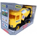 Wader 32124 Middle Truck Betonmischer mit drehbarer Mischtrommel Spielzeugauto ab 3 Jahren ca. 43 cm gelb ideal als Geschenk für kreatives Spielen
