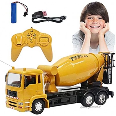 BHJH7 1 24 RC Zement Truck Engineering Truck 2,4 GHz Heavy Metal Construction Toy Mixer Truck Fernbedienung Zement Truck Spielzeug Jungen mit Licht und Sounds