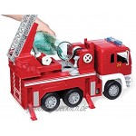 Driven Großes Feuerwehrauto 50 cm – Mit Lichtern Geräuschen und funktionsfähigem Wasserschlauch – LKW Spielzeug für Kinder ab 3 Jahren
