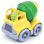 Green Toys 8601263 Betonmischer Baufahrzeug nachhaltiges Spielfahrzeug für Kinder ab 24 Monaten Grün Gelb