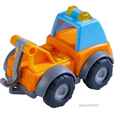 HABA 305177 Spielzeugauto Abschleppwagen Spielzeug-LKW für Kinder ab 2 Jahre für drinnen und draußen Abschleppauto 13 cm mit Abschlepphaken zum Abschleppen anderer Spielzeugautos
