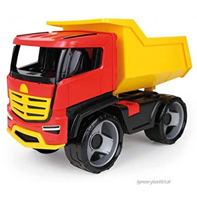 Lena Starke Riesen GIGA Truck Muldenkipper Titan Kipplaster ca. 51 cm großes Baustellen Spielfahrzeug für Kinder ab 3 Jahre Stabiler Kipper LKW mit Mulde zum Kippen 2143 Rot Gelb Schwarz