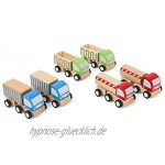 Small Foot 11044 LKW-Fahrzeuge aus Holz FSC 100%-Zertifiziert Spielzeug Mehrfarbig