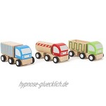 Small Foot 11044 LKW-Fahrzeuge aus Holz FSC 100%-Zertifiziert Spielzeug Mehrfarbig