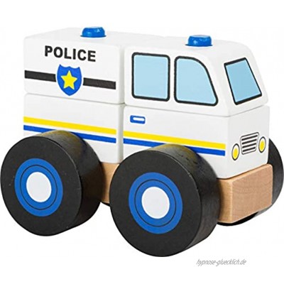 Small Foot 11072 Konstruktionsfahrzeug Holz Polizeiwagen FSC 100%-Zertifiziert Spielzeug Mehrfarbig