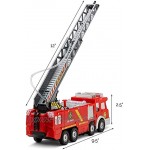 ToyZe® Fire Pump Feuerwehrauto mit Wasserpumpe und ausziehbarer Leiter mit Blinklichtern und Sirenen batteriebetriebenes Bump & Go-Action-Spielzeug Rot