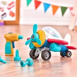 Wonder Wheels by Battat Flugzeug zum Auseinandernehmen – Spielzeugflugzeug mit Spielzeugbohrer für Kinder ab 3 Jahren 27 Stück