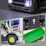 WXGY Ferngesteuertes Auto Reibungsgetriebener Müllkranwagen Spielzeug 1:16 Vierwege-Hygienewagen mit Lichtern und Geräuschen für Kinder