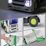 WXGY Ferngesteuertes Auto Reibungsgetriebener Müllkranwagen Spielzeug 1:16 Vierwege-Hygienewagen mit Lichtern und Geräuschen für Kinder