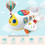 ANIKI TOYS Baby elektronisches Flugzeug Licht und Musik pädagogisches Spielzeug für Kinder für Kleinkinder Jungen und Mädchen 1 2 3 4 5 Jahre alt