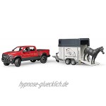 Bruder 02501 RAM 2500 Power Wagon mit Pferdeanhänger und Pferd