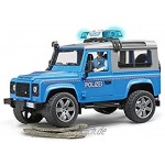 Bruder 02597 Land Rover Defender Station Wagon Polizeifahrzeug mit Polizist und Ausstattung
