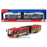 DICKIE 20 374 8001 AMU Toys City Express Bus Gelenkbus Spielzeugbus Spielzeugauto Türen zum Öffnen 2 verschiedene Ausführungen rot oder weiß 46 cm