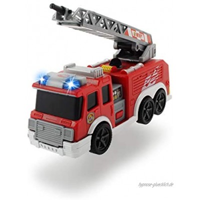 DICKIE 203302002 Toys Fire Truck Feuerwehrauto Spielzeugauto Feuerwehr mit Wasserspritzfunktion ausziehbare Leiter Licht & Sound inkl. Batterien 15 cm ab 3 Jahren