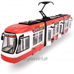 Dickie Toys 203749017 Toys City Liner Straßenbahn Spielzeug-Straßenbahn Türen zum Öffnen 2 verschiedene Ausführungen rot oder blau zufällige Auswahl 46 cm
