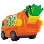 Dickie Toys Happy Garbage Collector motorisiertes Müllauto fährt vorwärts-rückwärts Licht & Sound inkl. Batterien manuelles Heben und Senken des Containers und der Mülltonne 25 cm groß orange