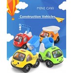 DQTYE 4 stücke Cartoon Baufahrzeuge Baby Push and Go Reibung Angetriebenes Auto Engineering Auto Team Spiel Früh Pädagogisches Spielzeug