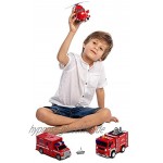 JOYIN 3 in 1 Reibungsgetriebenes Feuerwehr Spielzeug Rettung Fahrzeug LKW Auto Set mit Hubschrauber Krankenwagen und Feuerwehrauto mit Licht und Ton Geschenk für Kinder Jungen