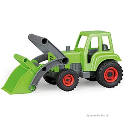 Lena 4006942792306 4213 EcoAktives Traktor mit Frontlader Nutzfahrzeug ca. 35 cm robuster grüner Trecker mit Schaufel natürlicher Holzgeruch durch ökologischen Holzanteil Spielfahrzeug für Kinder ab 2 Jahre
