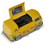 Majorette 212052016Q05 Vintage Deluxe VW T1 Foodtruck Bully Spielzeugauto Freilauf Exklusives Auto Design Gummireifen Sammelbox 7,5 cm gelb rot für Kinder ab 3 Jahren