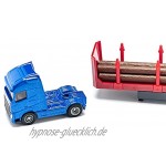 siku 1659 Holz-Transport-LKW 1:87 Metall Kunststoff Blau Rot Inkl. Baumstämmen