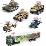 VAMEI Spielzeugautos Militär Fahrzeuge Spielzeug Set Hubschrauber Panzer Spielzeug Armee Autos Miniatur Metall Militärfahrzeuge Modell Militär Spielzeug für Kinder ab 3 Jahre