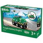 BRIO World 33214 Batterie-Frachtlok Batterie-Lokomotive mit Licht-Effekt Kleinkinderspielzeug empfohlen ab 3 Jahren