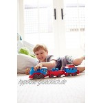 Green Toys 8601054 Eisenbahn Zug Lok mit 2 Waggons Spielzeugzug nachhaltiges Spielfahrzeug für Kinder ab 24 Monaten