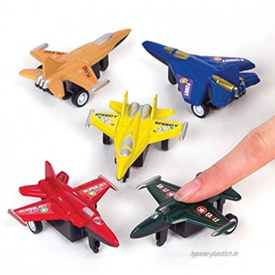 Baker Ross AT205 Flugzeug zum Aufziehen 6 Stück Spielzeug für Kinder Sortiert