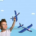 Further Flugzeug-Spielzeug manuelles Werfen mit LED-Licht DIY Cartoon Hand Werfen Flugzeug Modell Schaumstoff-Flugzeug für Outdoor Sport Spielzeug blau rot orange grün alle
