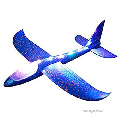 Houkiper 8cm Jumbo Handstart Werfen Flugzeug Flugzeug Segelflugzeug Schaum EPP Flugzeug Spielzeug mit LED-Licht und Musik Funktion für Kinder Outdoor Sports