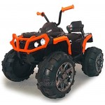 JAMARA 460449 Ride-on Quad Protector leistungsstarke Antriebsmotoren und 12V Akku für Lange Fahrzeit 2-Gang Turboschalter Ultra-Gripp Gummiringe an Antriebsrädern UKW Radio orange