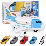 m zimoon Transport Flugzeug Spielzeug Transportflugzeug 4 Autos + 1 Hubschrauber Set Junge und Mädchen Kinder