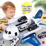 MEYANG Transport Flugzeug Spielzeug Transport Flugzeug und Auto Spielzeug Set Trägheitsrad Flugzeug mit Fahrzeugen Lernspielzeug Set für Kleinkinder über 3 Jahre