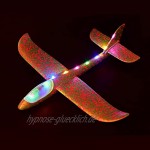 TOYANDONA 2 Stücke Kinder Segelflugzeug Modell LED Styroporflieger Leuchtende Flugzeug Spielzeug Styropor Flieger Gleitflugzeuge Segelflieger Wurfgleiter für Kindergeburtstag Outdoor