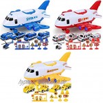 Transport Flugzeug und Au-to Spielzeug Set -Transport Flugzeug Transport Baufahrzeuge Flugzeug Spielzeug Fracht Flugzeug Au-to Spiel Set für 3 4 5 6 Jahre alte Kinder