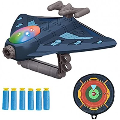 YUNYI Flugzeugspielzeug,Schießspielspielzeug für Kinder,Flugzeugschleuder mit 6 Soft Dartsm für Kinder ab 3 Jahren
