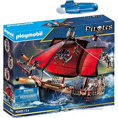 geobra Brandstätter PLAYMOBIL® Pirates 2er Set 70411 7350 Totenkopf-Kampfschiff + Unterwassermotor