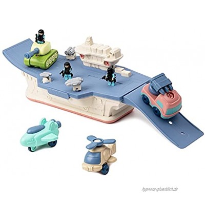 ROBUD Spielzeugsets Flugzeug Spielset Flugzeugträger Montage Spielzeug mit Figuren Fahrzeug Werkzeug Größe: 57x20x17CM