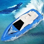 TTKD RC Boote für Pools und Seen 2,4 GHz wiederaufladbare ferngesteuerte Boote selbstaufrichtendes funkgesteuertes Boot mit 10 km h Hochgeschwindigkeits-Rennboot Spielzeug Geschenke für Kinder Er