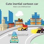 BAQSOO Mini-Autos ziehen Fahrzeuge zurück Set 6 Stück zurückziehen und gehen Mini-Auto Baufahrzeuge Spielzeug-Set Cartoon Push-and-Go-Autos Bagger Spielzeug Spielset für Kinder Jungen Mädchen