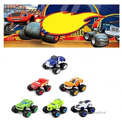 Pywee Packung mit 6 Transformatoren Blaze The Monster Machines 6-teiliges Spielzeugset für Lastwagen