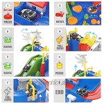 SHEDE Rennstrecken für Jungen Auto Abenteuerspielzeug für 3 4 5 6 7 8 jährige Jungen Mädchen City Rescue Preschool Lernspielzeug Fahrzeug Puzzle Car Track Playsets für Kleinkinder Geschenke für steady