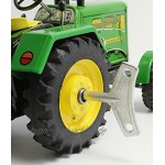 Traktor Por-sche Stabiles Blech Maßstab 1:25 Zum Aufziehen mit Schlüßel Voll funktionsfähig Lenkung Schaltung Handbremse