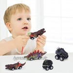 YouCute 12 Stück Auto Spielzeug für 2 3 4 Jahre alte Jungen ziehen Dinosaurier Auto Fahrzeuge LKW Party begünstigt Weihnachten Geburtstagsgeschenk für Alter 5 6 Mädchen Kleinkinder Kinder