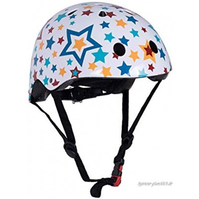 KIDDIMOTO Fahrrad Helm für Kinder CE-Zertifizierung Fahrradhelm Design Sport Helm für Skates Roller Scooter laufrad M 53-58cm Sterne