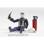 bruder Feuerwehrmann mit Zubehör Spielfigur blau gelb